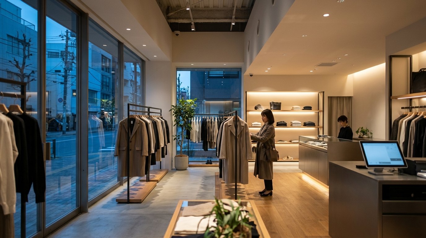 買い物が続けられているアパレル店舗の内観